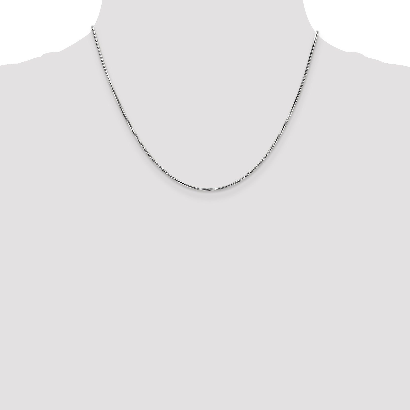 14K White Gold 1.3mm Round Snake Chain Secondary image