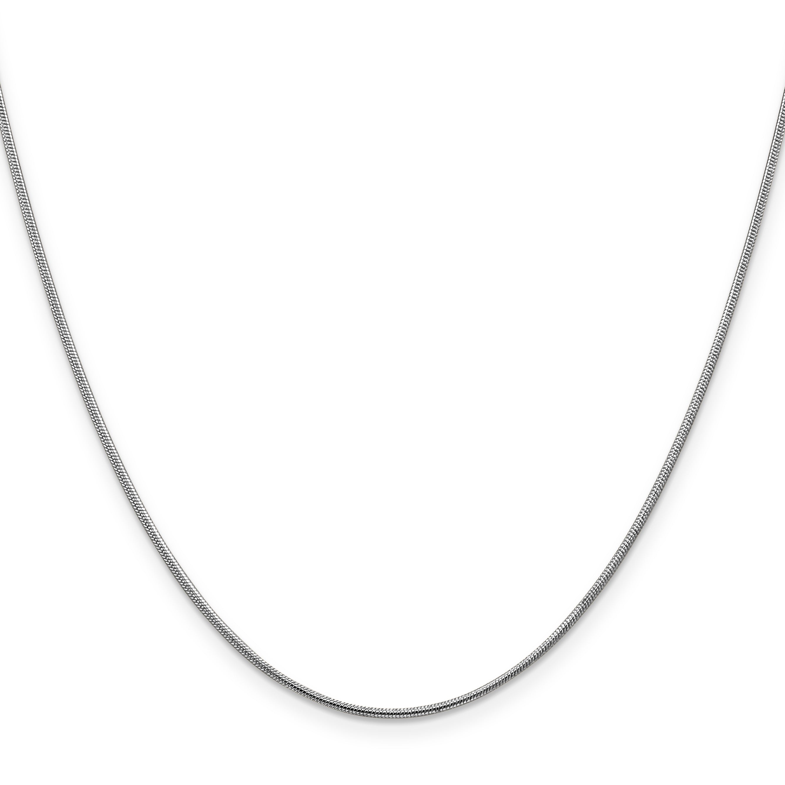 14K White Gold 1mm Round Snake Chain Secondary image