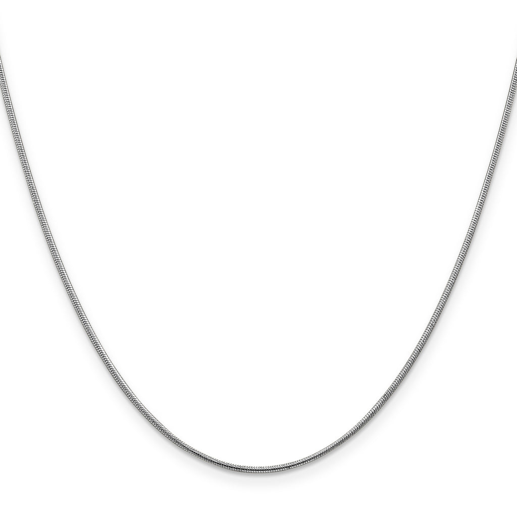 14K White Gold 1mm Round Snake Chain