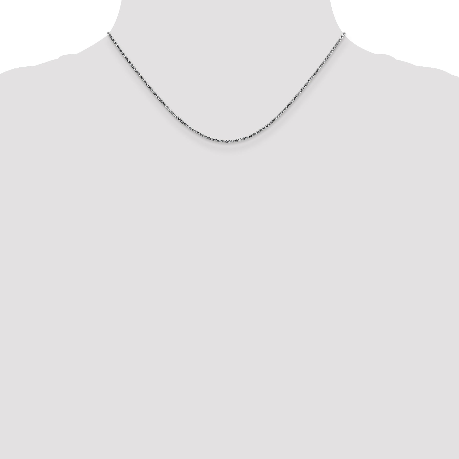14K White Gold 1.6mm Round Cable Chain