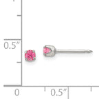 Inverness Stainless Steel 3mm Rose Crystal Earrings