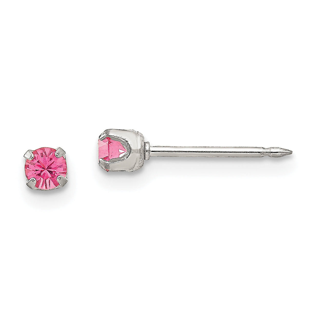 Inverness Stainless Steel 3mm Rose Crystal Earrings Main image