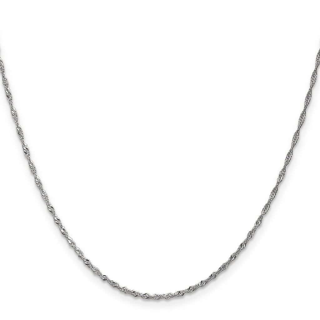 14 Karat White Gold 1.3mm Singapore Chain - View 2