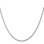 14 Karat White Gold 1.3mm Singapore Chain - View 2