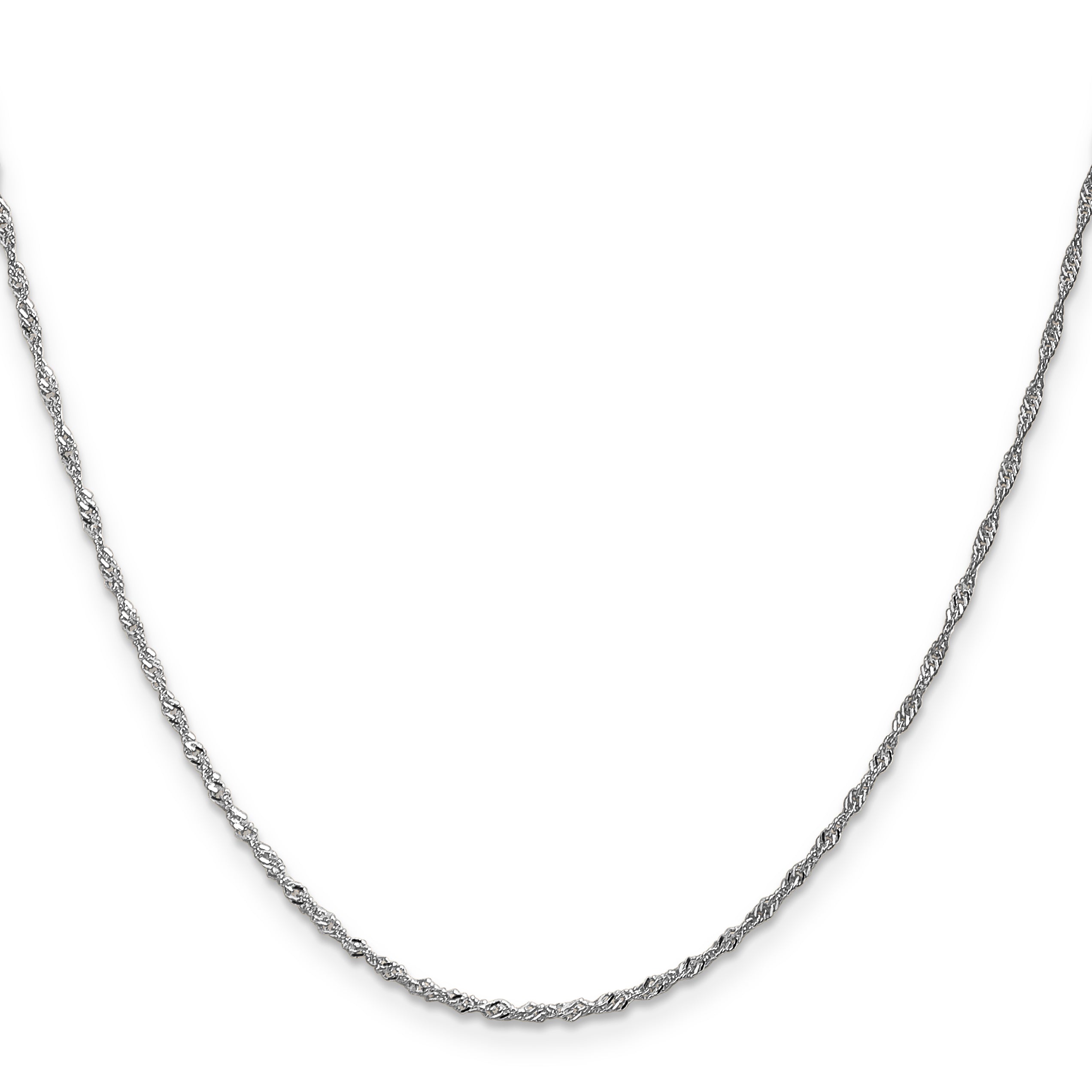14 Karat White Gold 1.3mm Singapore Chain - View 2