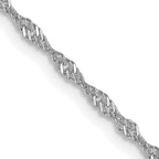 14 Karat White Gold 1.3mm Singapore Chain | Sophia Jewelers
