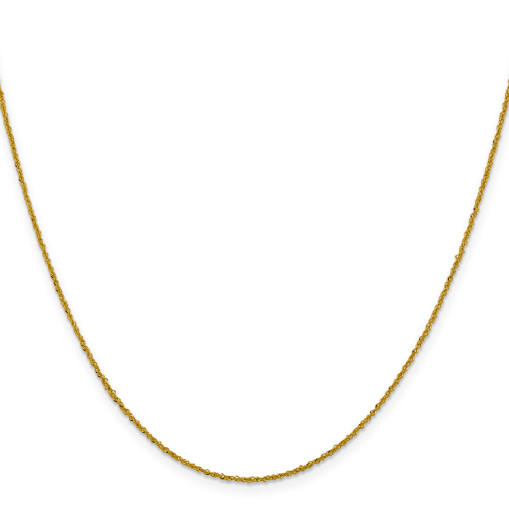 14 Karat 1mm Sparkle Singapore Chain - View 2