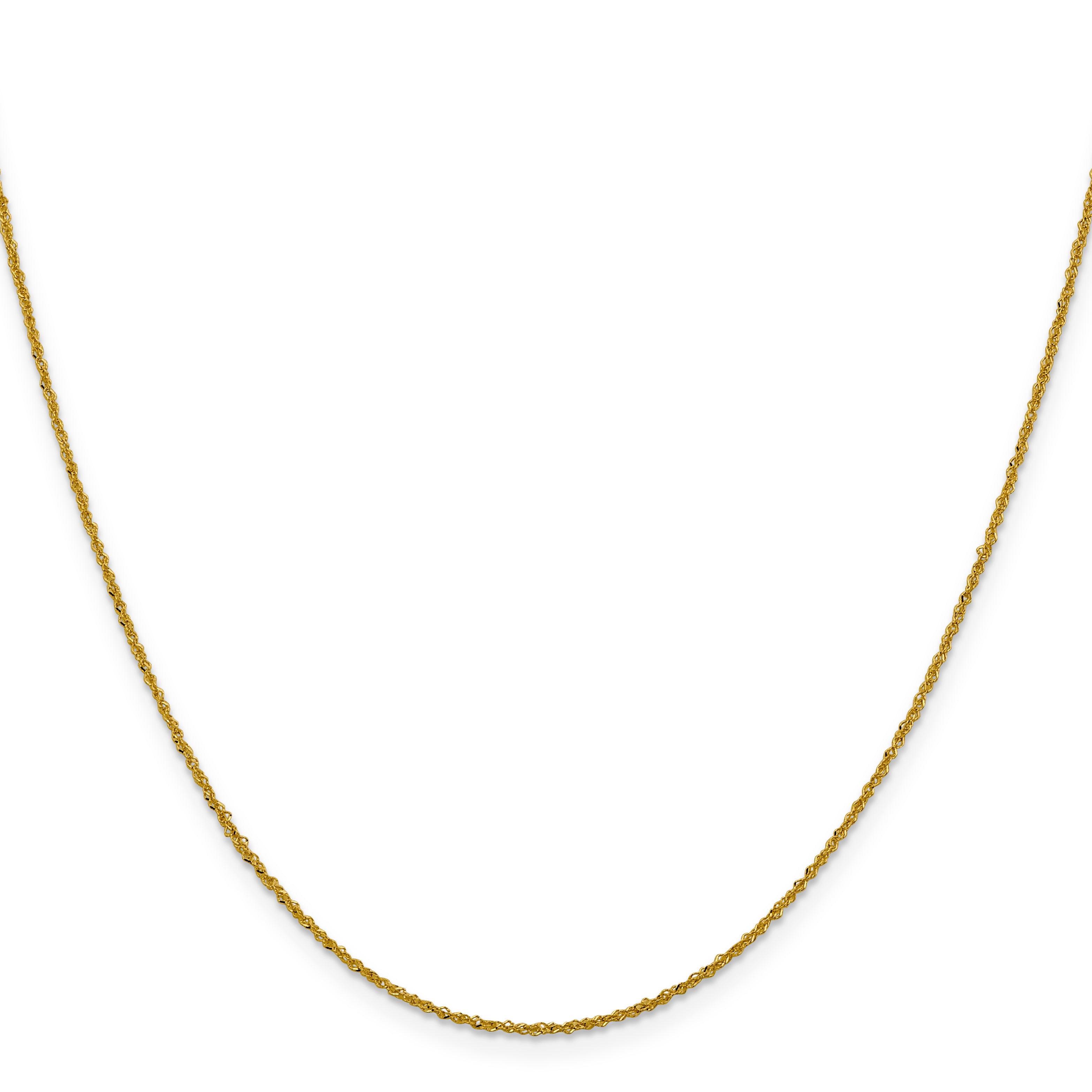 14 Karat 1mm Sparkle Singapore Chain - View 2