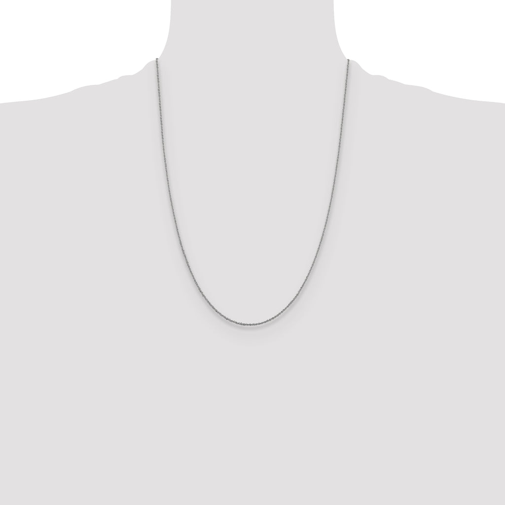 14K White Gold 1.3mm Sparkle Singapore Chain
