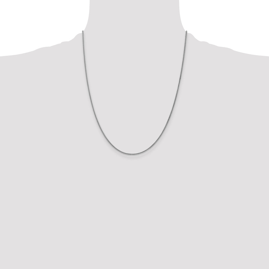 14K White Gold 1.2mm Spiga Chain