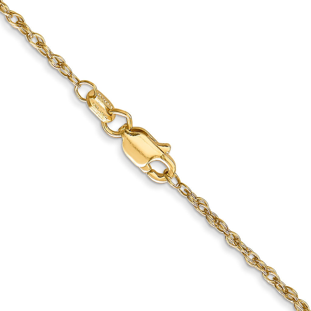 18K 24 inch 1.3mm Baby Rope with Lobster Clasp Chain