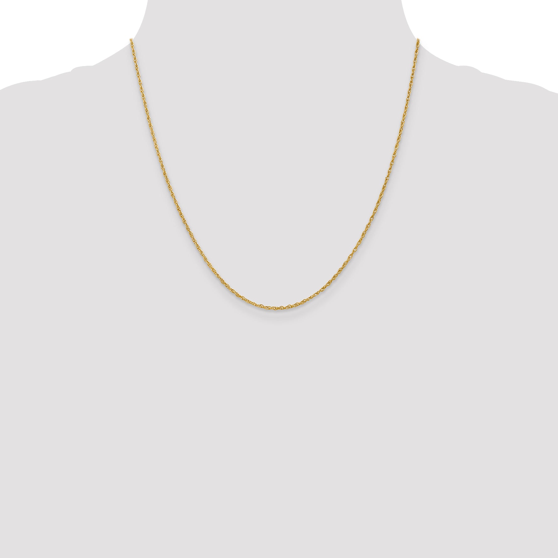 18K 20 inch 1.3mm Baby Rope with Lobster Clasp Chain
