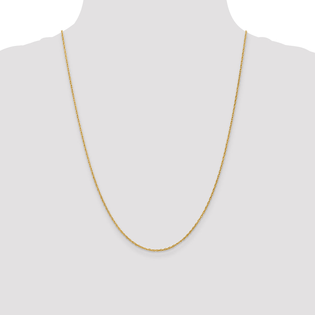 18K 24 inch 1.3mm Baby Rope with Lobster Clasp Chain