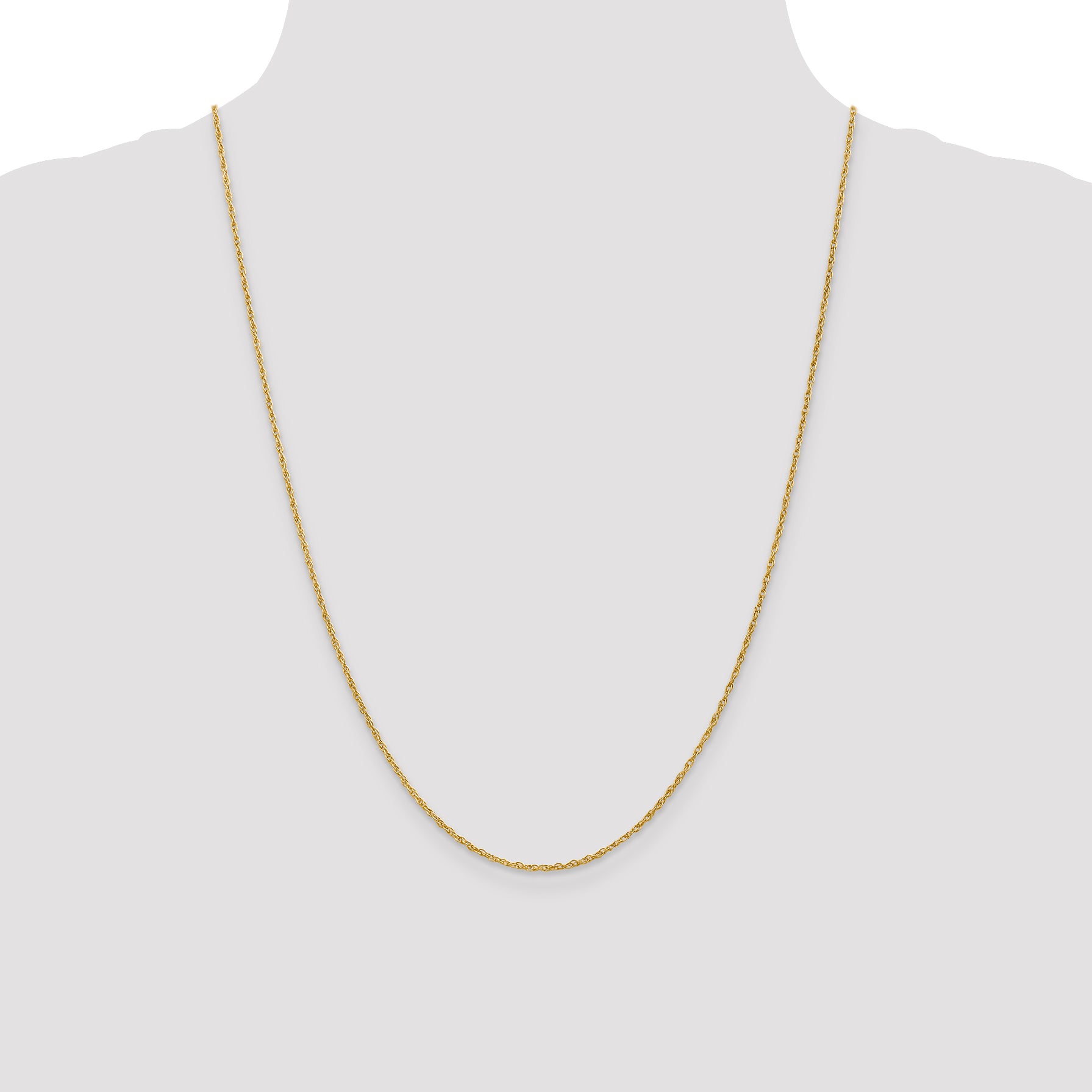 18K 24 inch 1.3mm Baby Rope with Lobster Clasp Chain