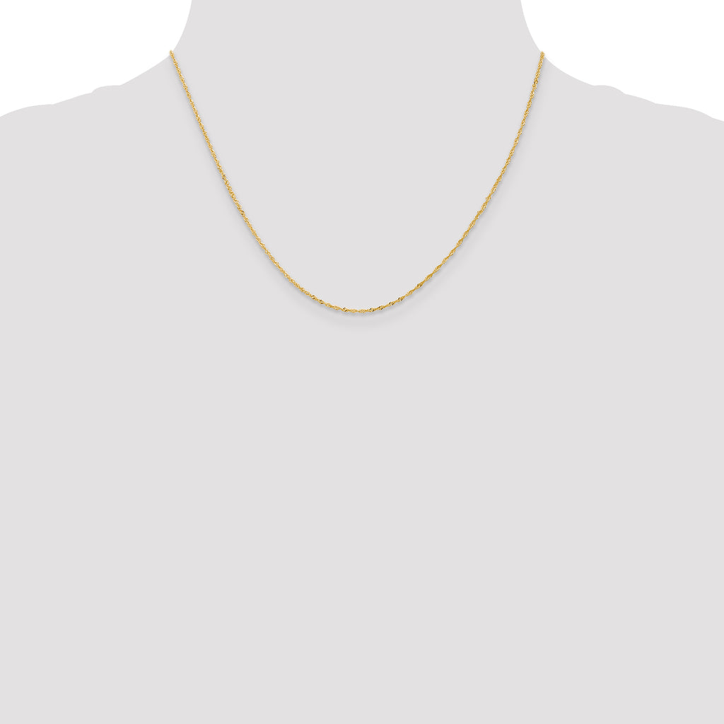 18K 18 inch 1.1mm Singapore with Spring Ring Clasp Chain