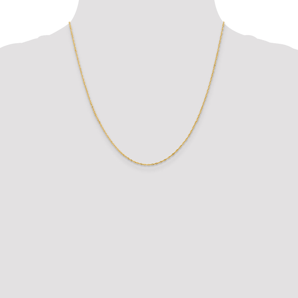 18K 20 inch 1.1mm Singapore with Spring Ring Clasp Chain