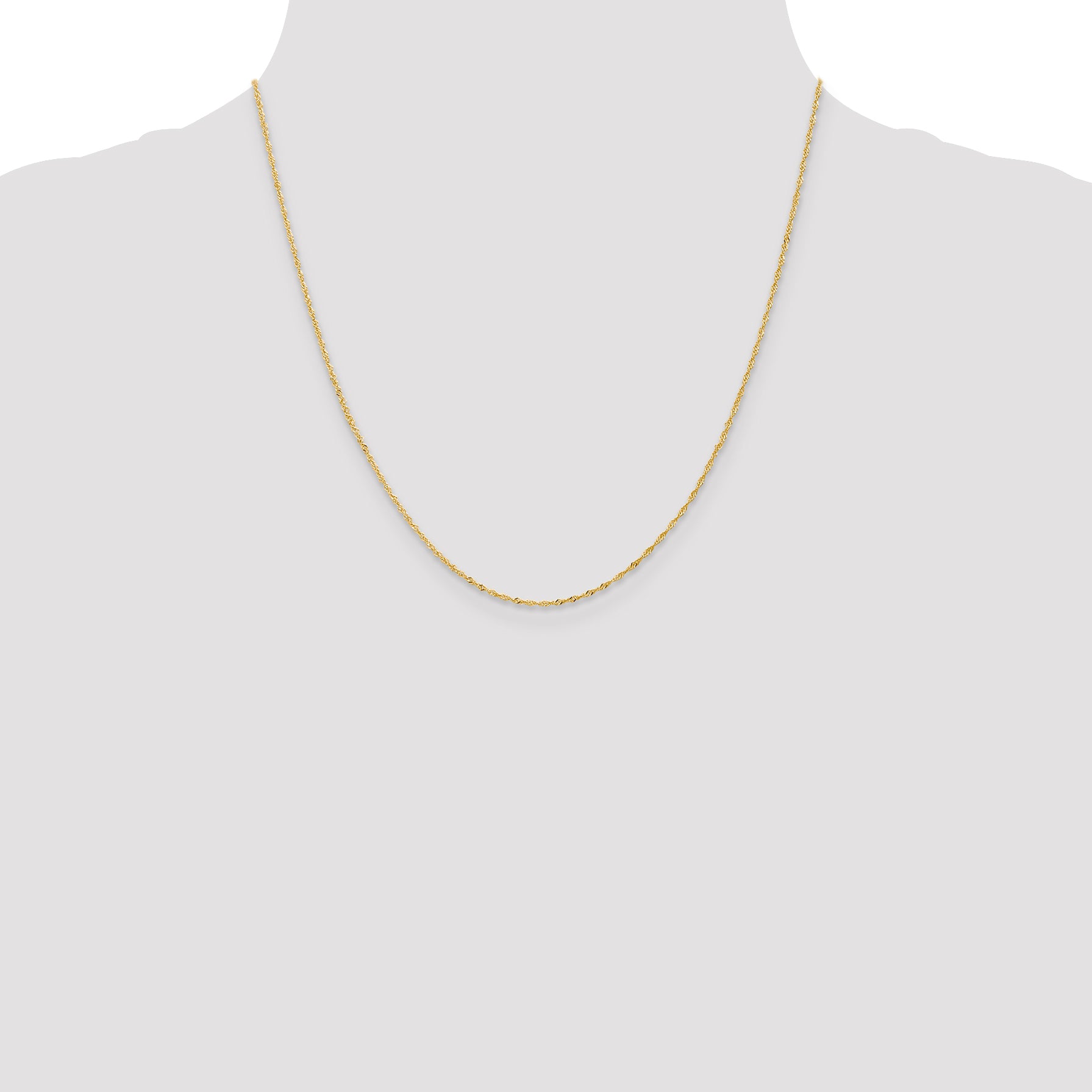 18K 20 inch 1.1mm Singapore with Spring Ring Clasp Chain