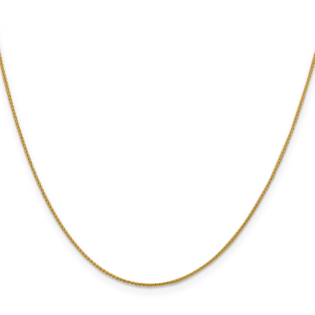18 Karat 16 inch 1mm Diamond-cut Spiga with Spring Ring Clasp Chain - View 2