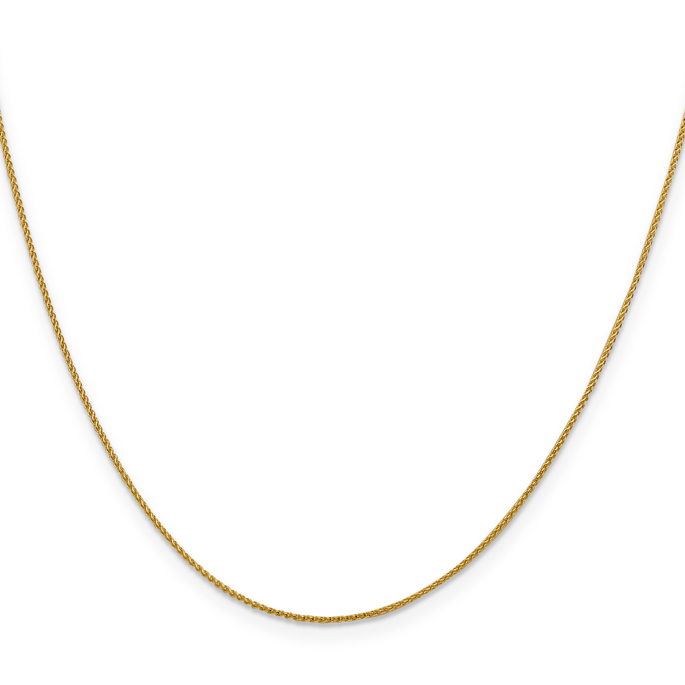 18 Karat 16 inch 1mm Diamond-cut Spiga with Spring Ring Clasp Chain - View 2