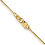 18K 16 inch 1mm Diamond-cut Spiga with Spring Ring Clasp Chain