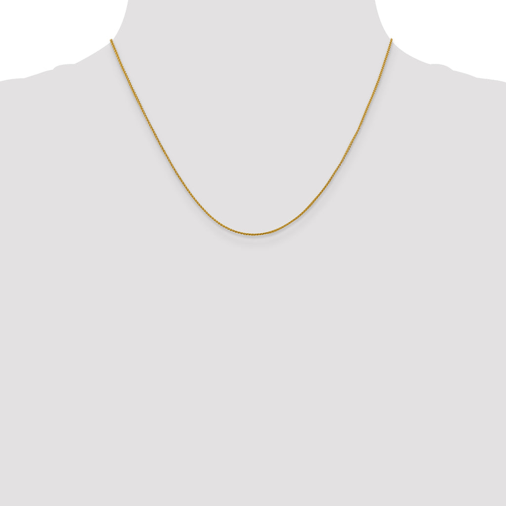 18K 18 inch 1mm Diamond-cut Spiga with Spring Ring Clasp Chain