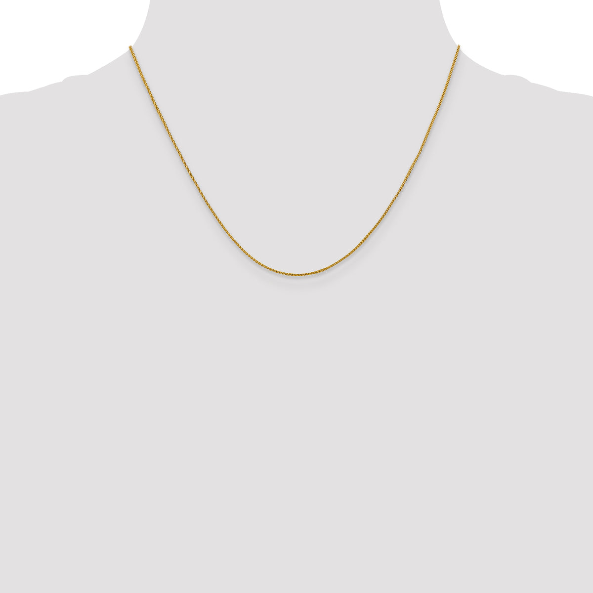 18K 18 inch 1mm Diamond-cut Spiga with Spring Ring Clasp Chain