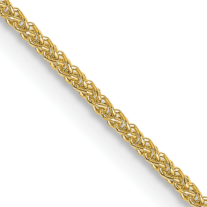 18 Karat 16 inch 1mm Diamond-cut Spiga with Spring Ring Clasp Chain | Sophia Jewelers
