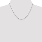 18K White Gold 18 inch 1mm Diamond-cut Spiga with Spring Ring Clasp Chain