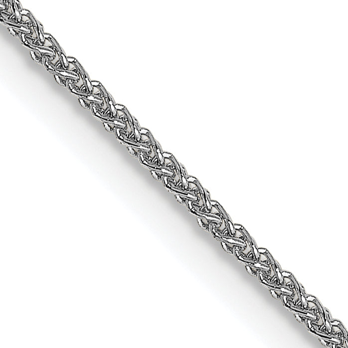 18K White Gold 24 inch 1mm Diamond-cut Spiga with Spring Ring Clasp Chain Main image