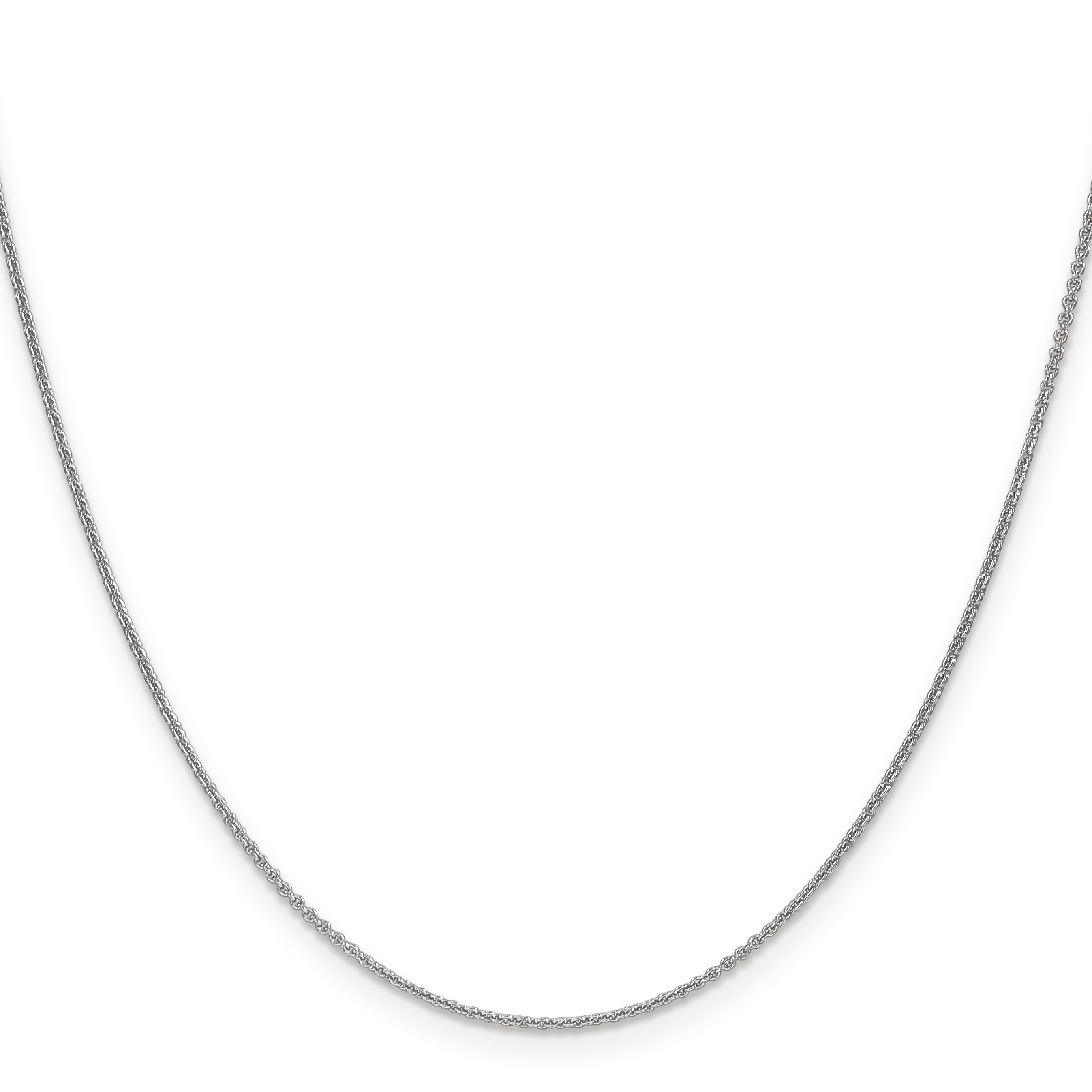 18 Karat White Gold 18 inch 1.15mm Diamond-cut Cable with Fancy Lobster Clasp Chain - View 2