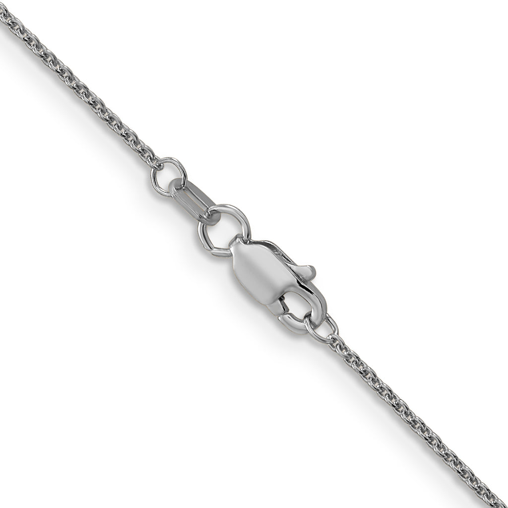 18 Karat White Gold 18 inch 1.15mm Diamond-cut Cable with Fancy Lobster Clasp Chain - View 3