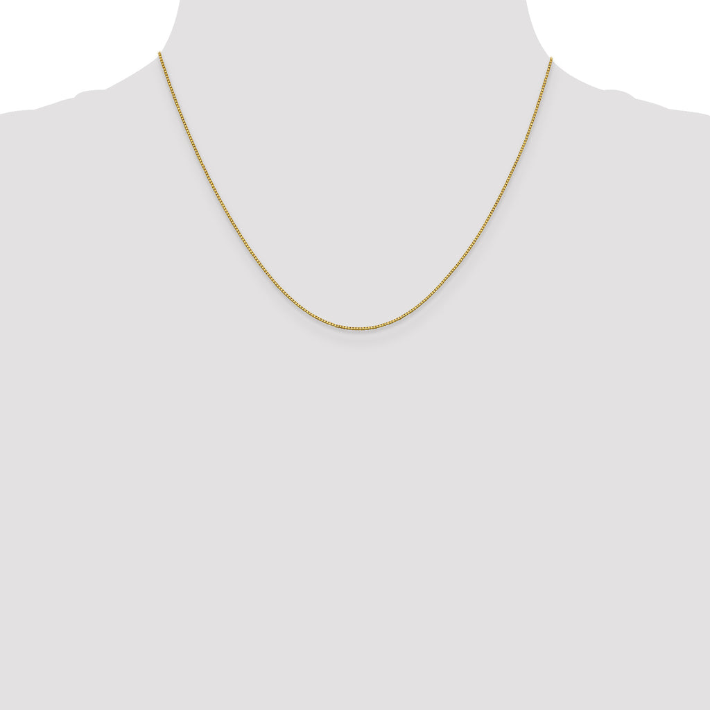18K 18 inch .7mm Box with Lobster Clasp Chain