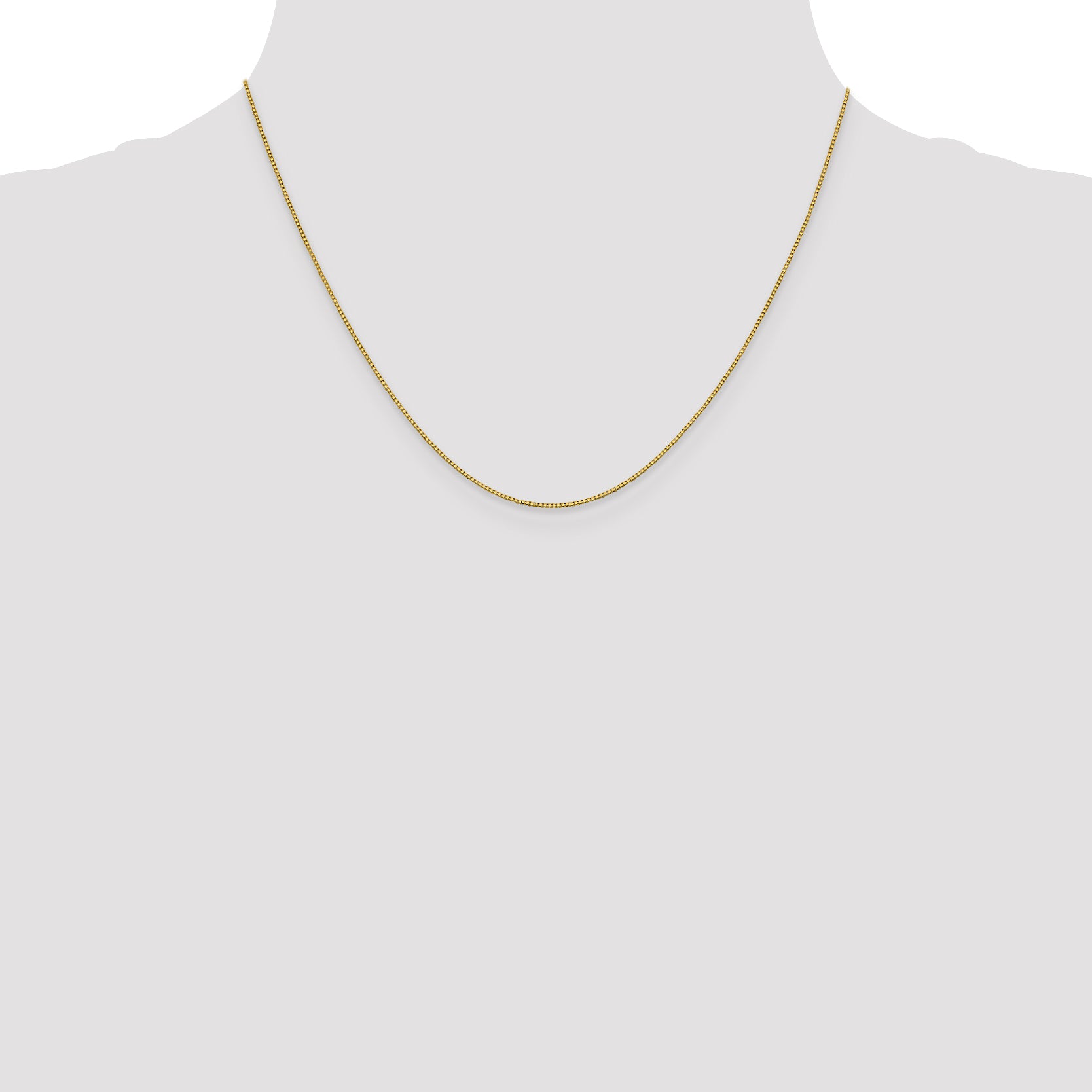 18K 18 inch .7mm Box with Lobster Clasp Chain