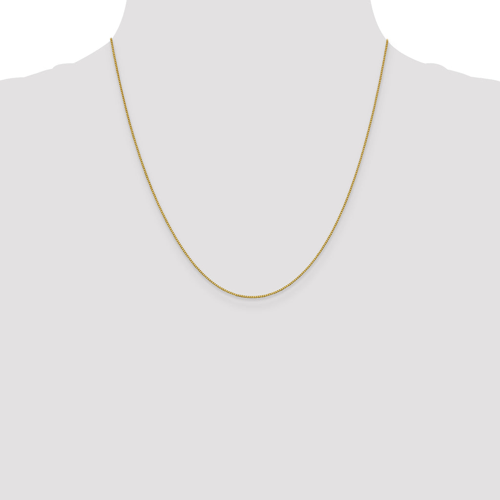 18K 20 inch .7mm Box with Lobster Clasp Chain