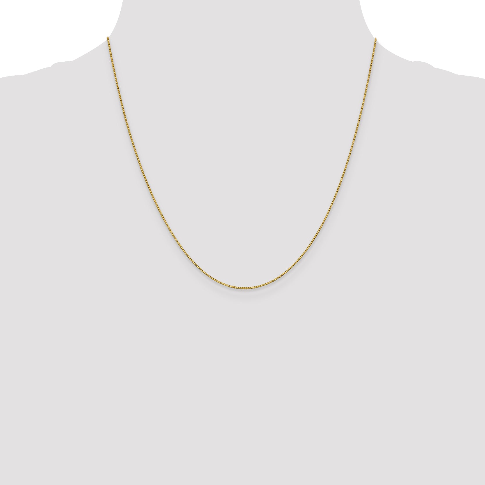 18K 20 inch .7mm Box with Lobster Clasp Chain