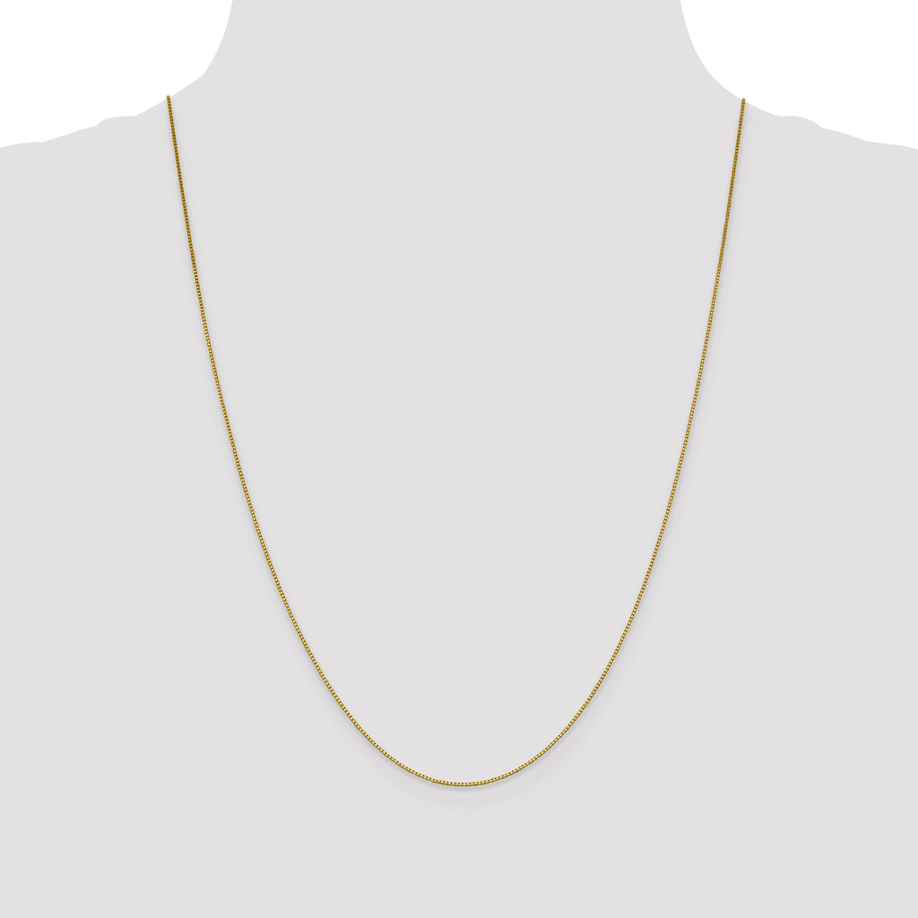 18K 24 inch .7mm Box with Lobster Clasp Chain