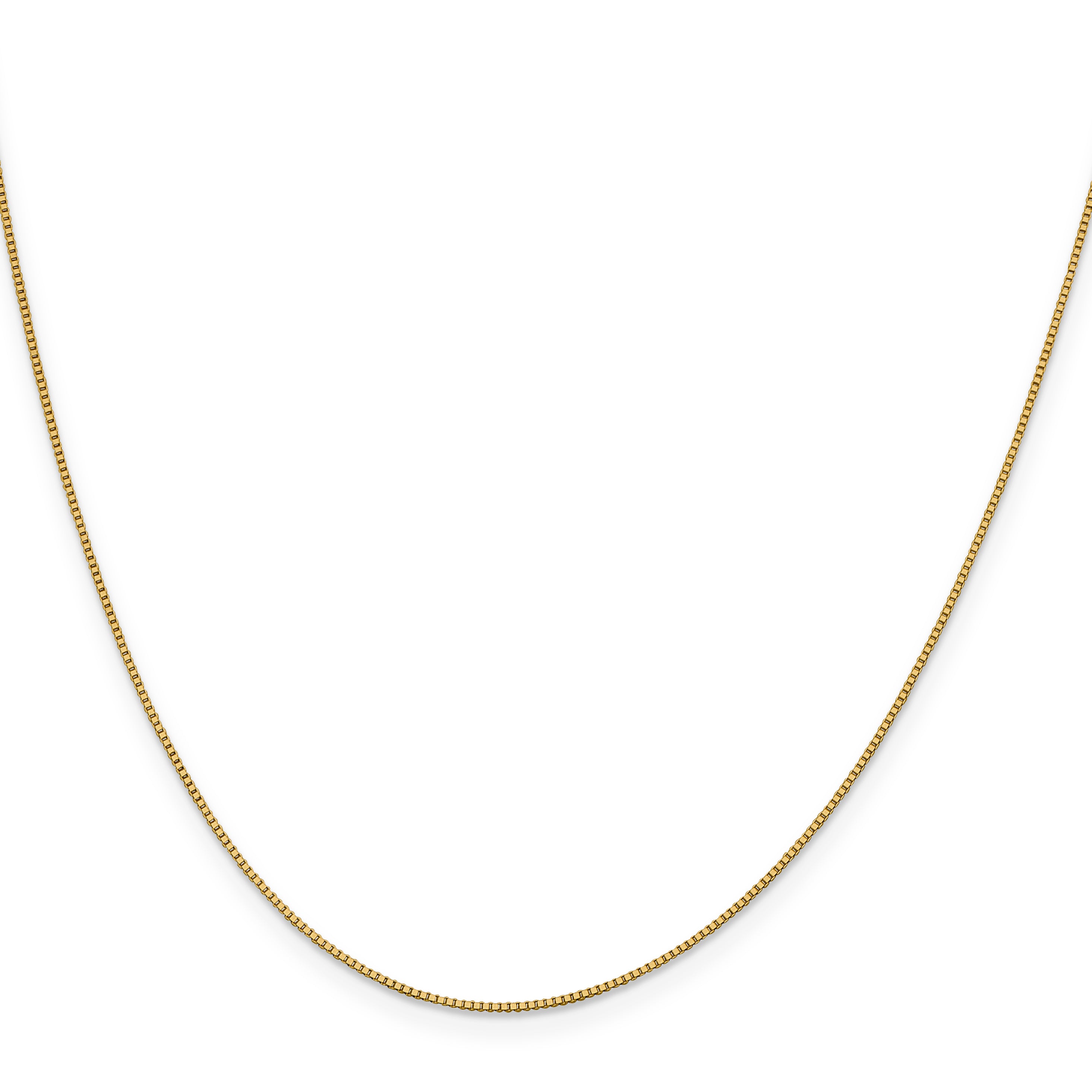 18K 24 inch .9mm Box with Lobster Clasp Chain