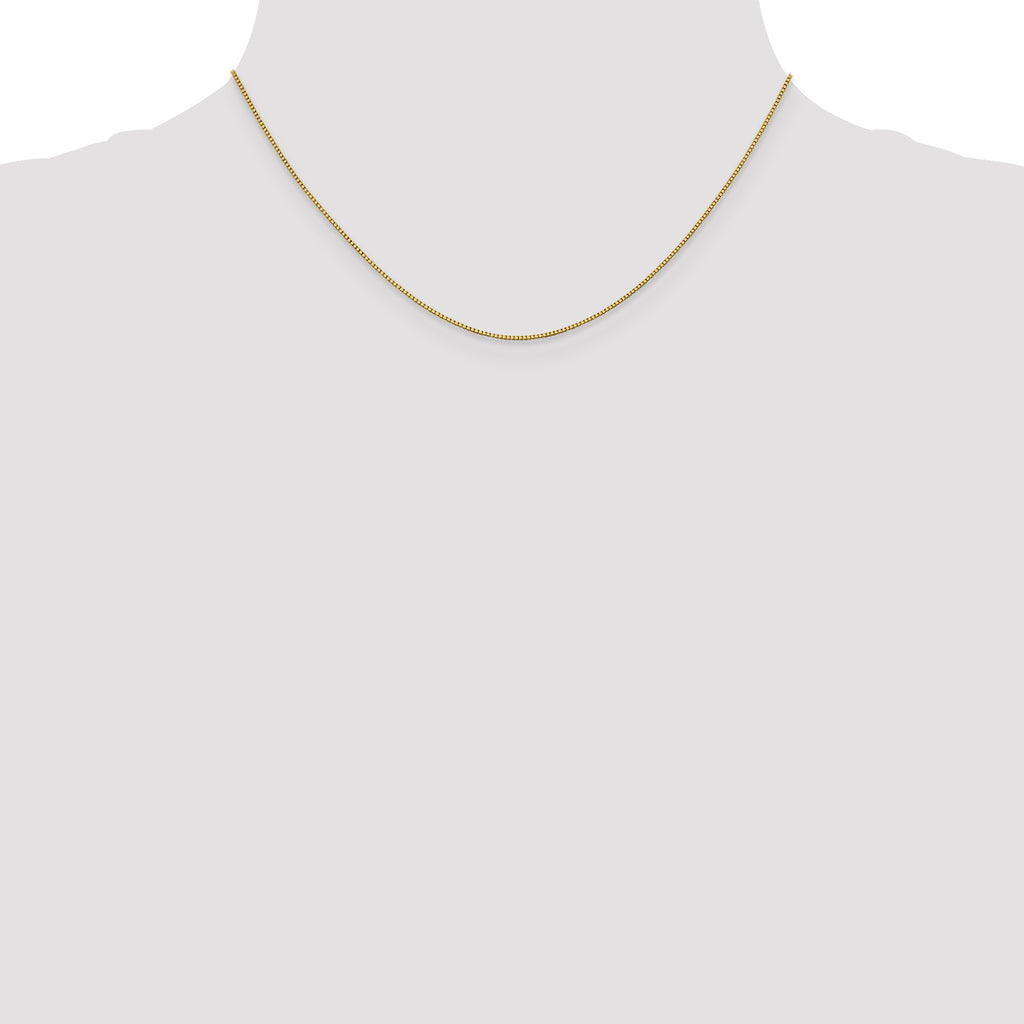 18K 16 inch .9mm Box with Lobster Clasp Chain