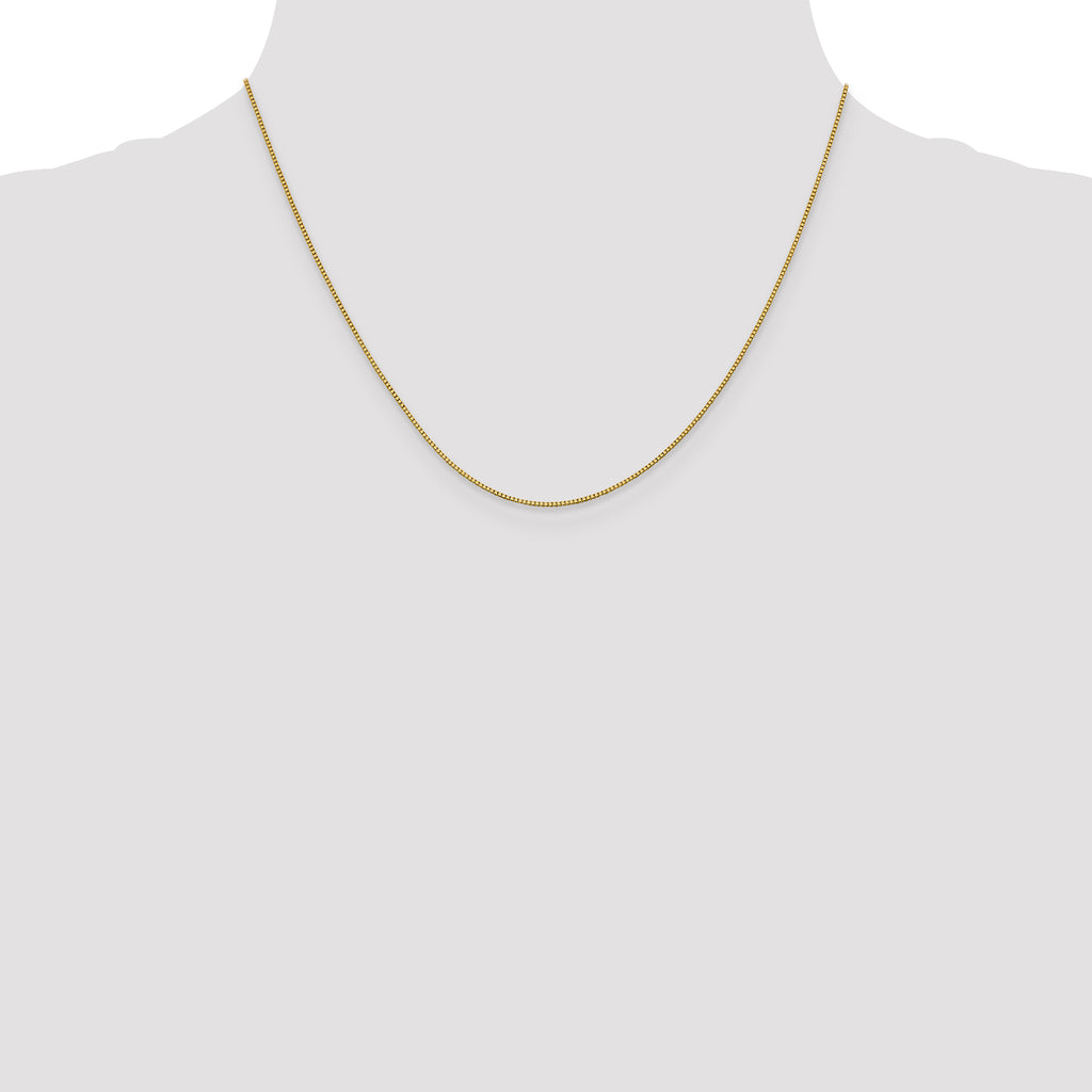 18K 18 inch .9mm Box with Lobster Clasp Chain