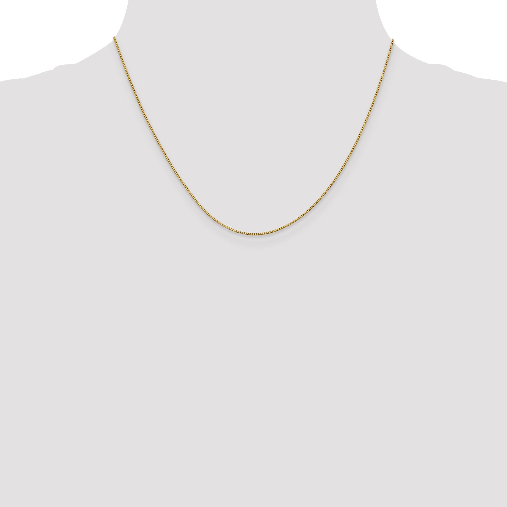 18K 18 inch .9mm Box with Lobster Clasp Chain