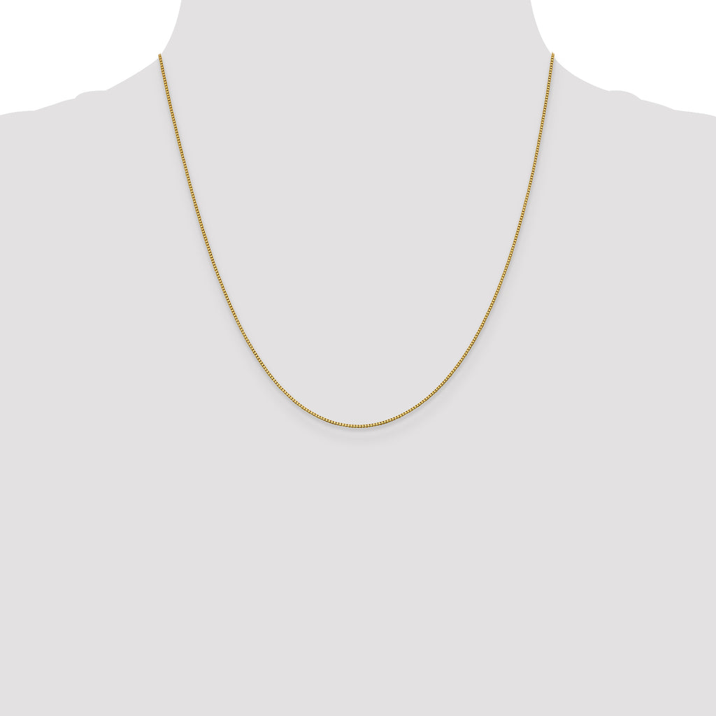 18K 20 inch .9mm Box with Lobster Clasp Chain