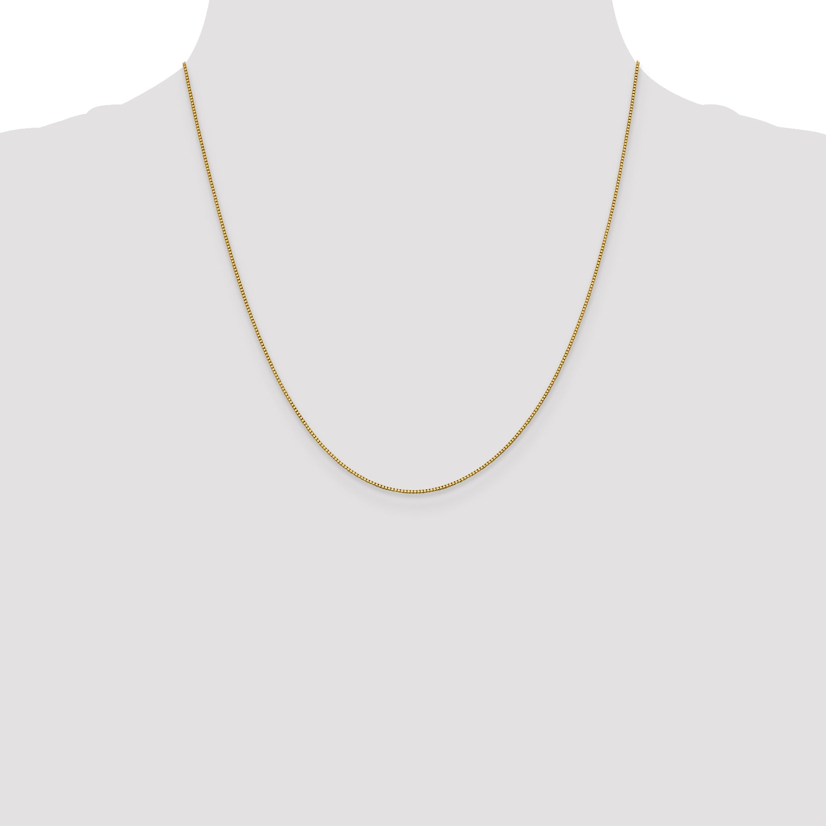 18K 20 inch .9mm Box with Lobster Clasp Chain