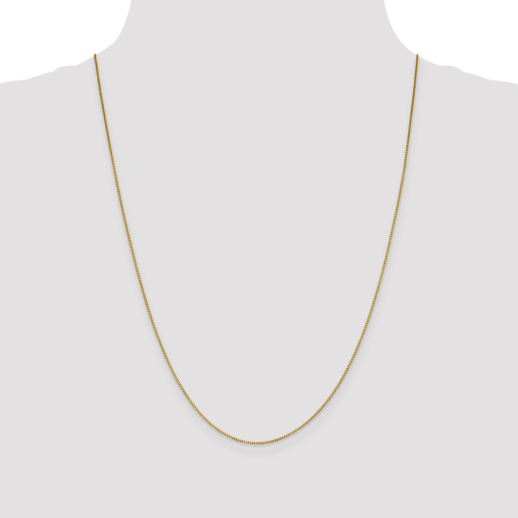 18K 24 inch .9mm Box with Lobster Clasp Chain