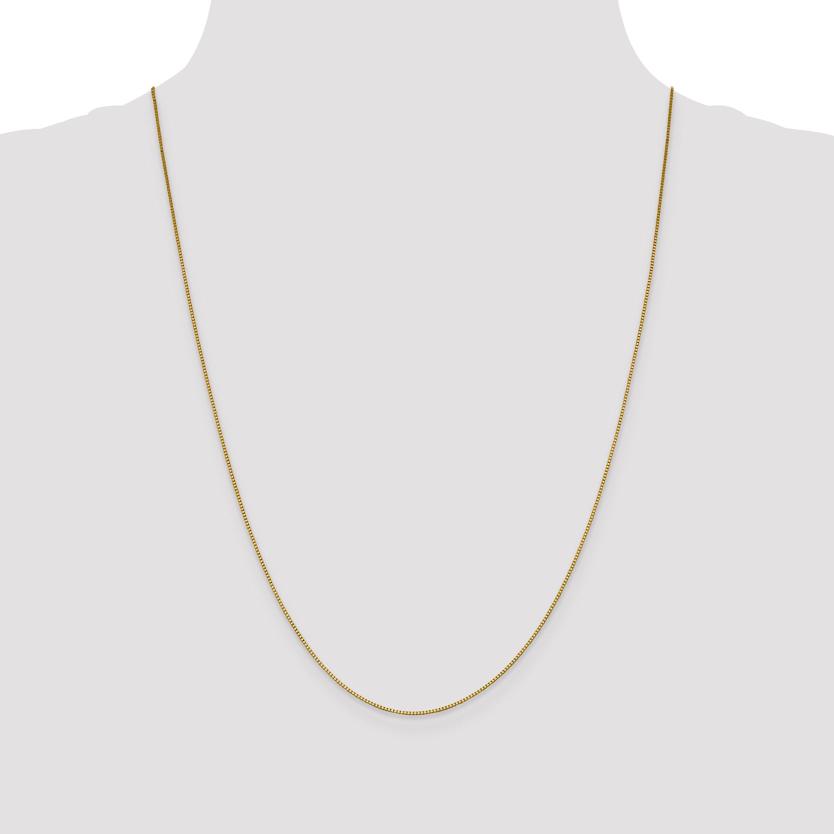 18K 24 inch .9mm Box with Lobster Clasp Chain