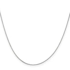 18K White Gold 20 inch .5mm Box with Spring Ring Clasp Chain