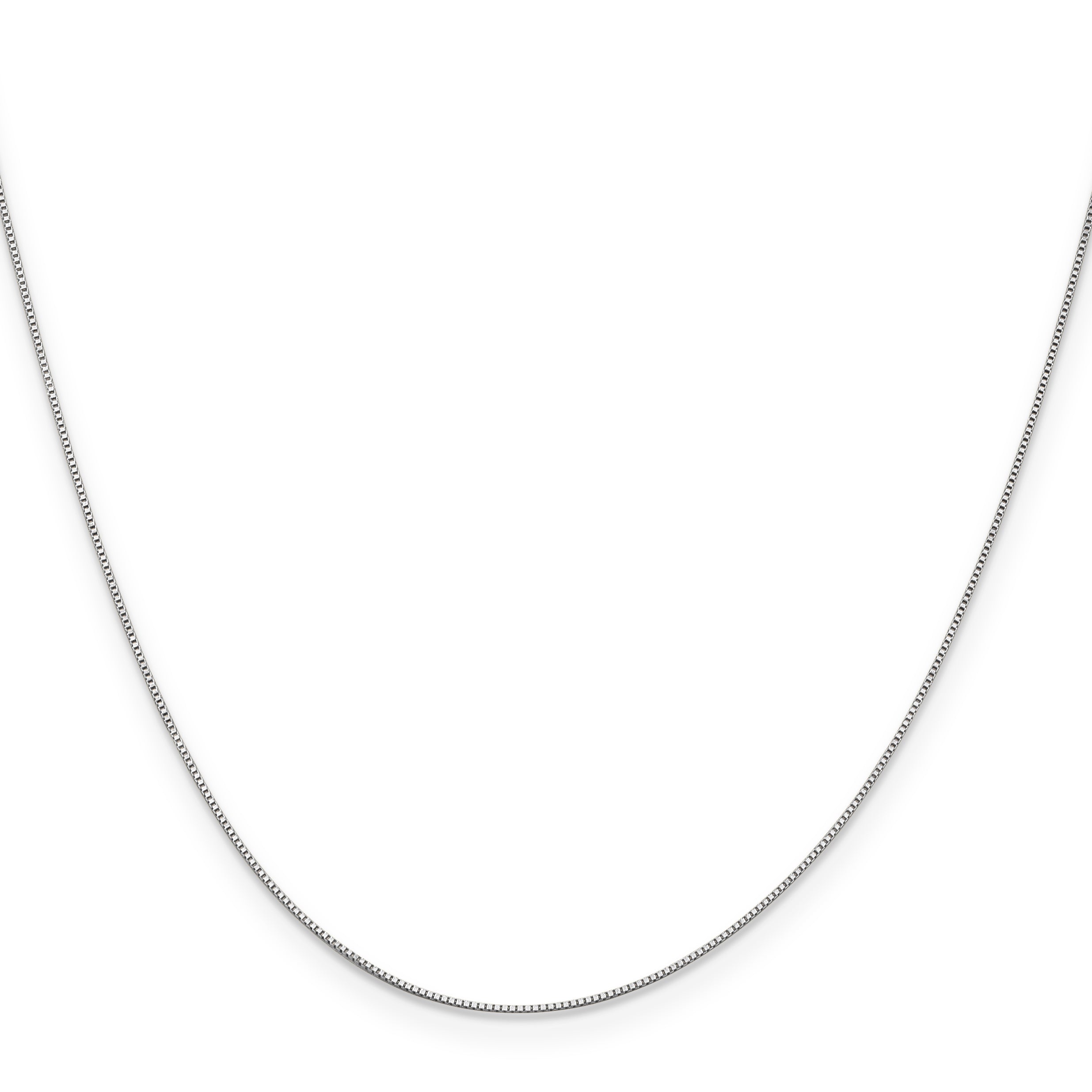 18K White Gold 20 inch .5mm Box with Spring Ring Clasp Chain