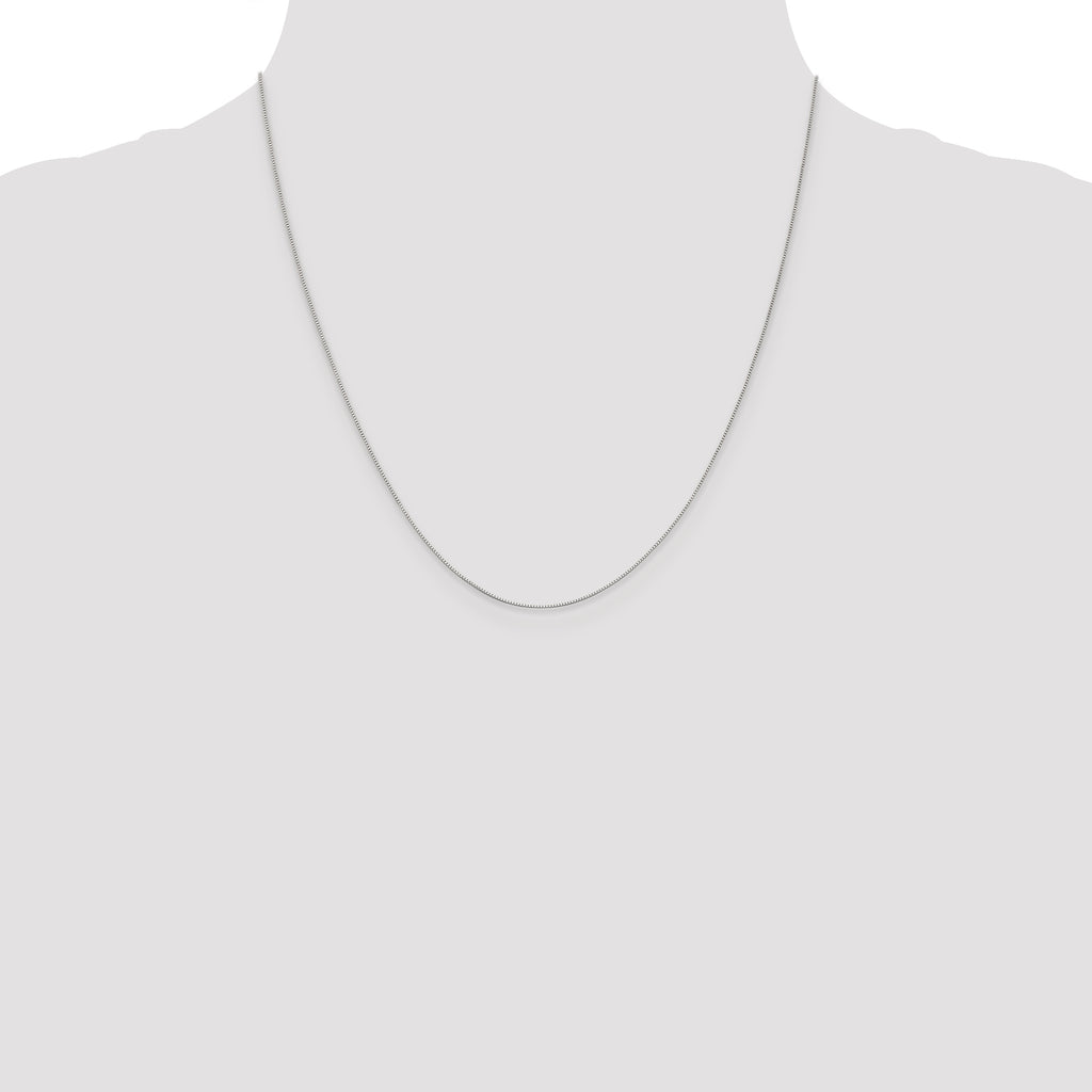 18K White Gold 20 inch .5mm Box with Spring Ring Clasp Chain
