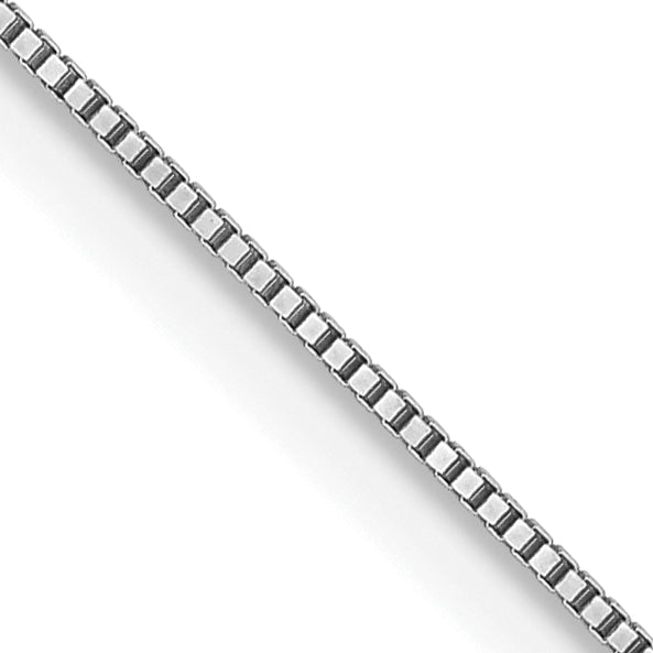 18K White Gold 20 inch .5mm Box with Spring Ring Clasp Chain Main image