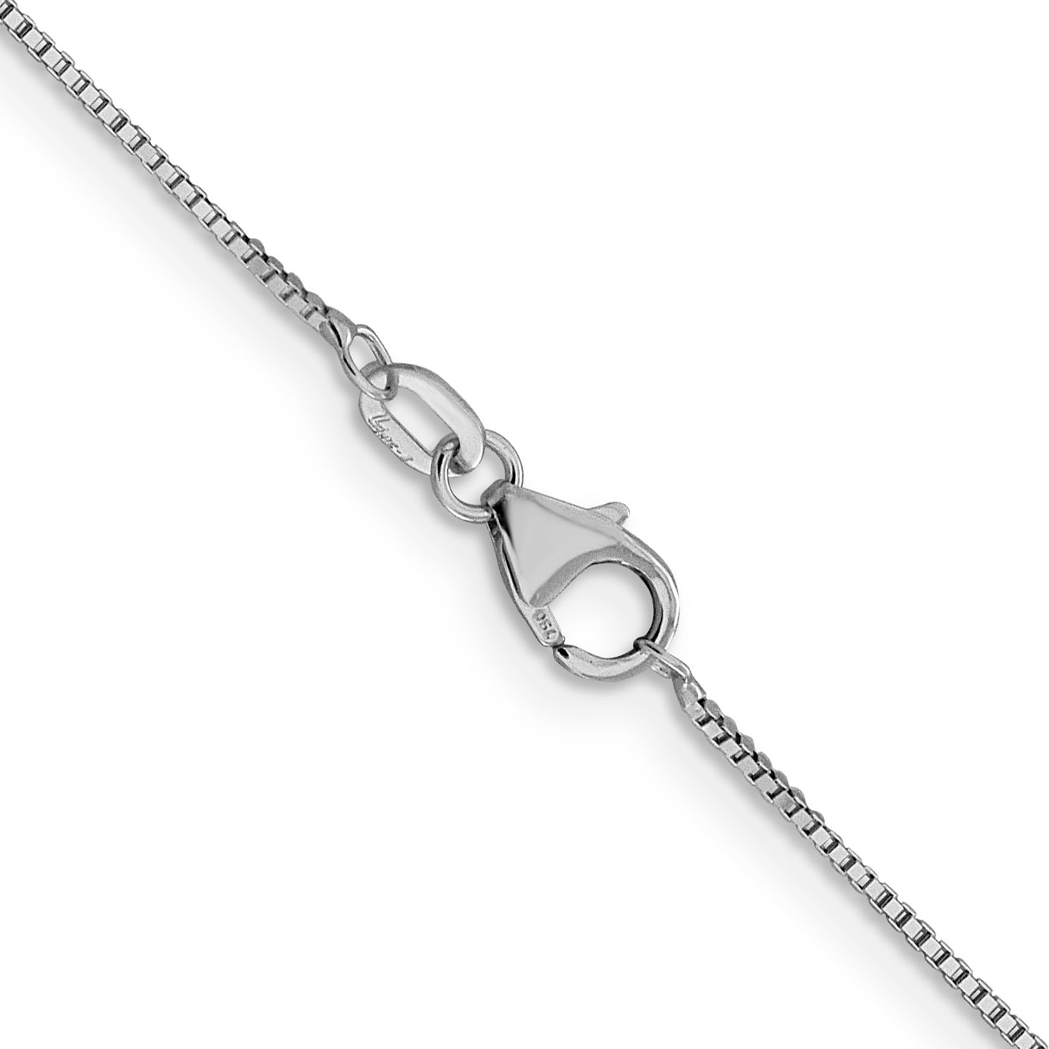 18K White Gold 18 inch .7mm Box with Lobster Clasp Chain