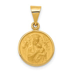 18k Polished and Satin Solid Our Lady of Perpetual Help Medal Round Pendant